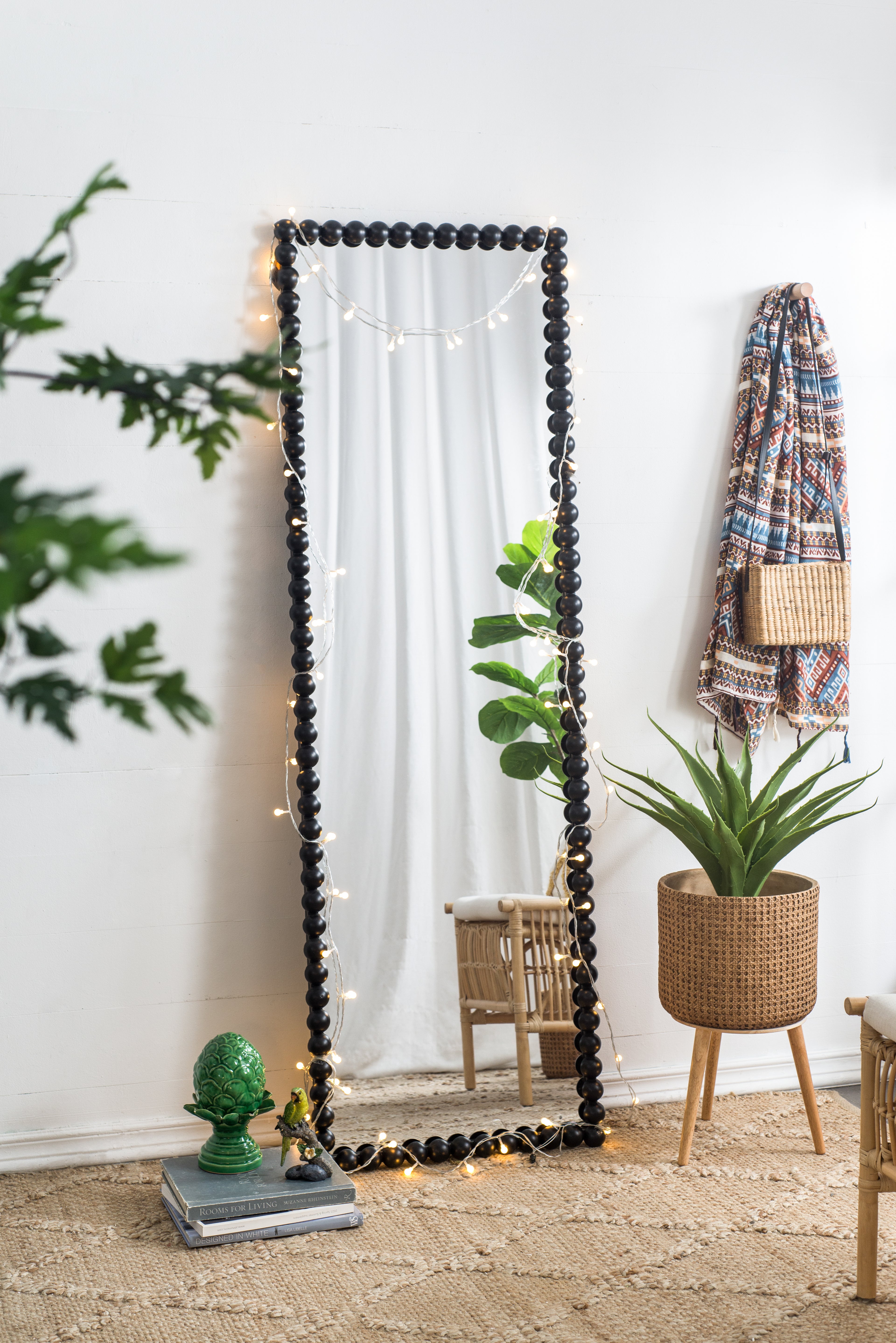23" x 72" Full Length Mirror with Metal Beaded Frame