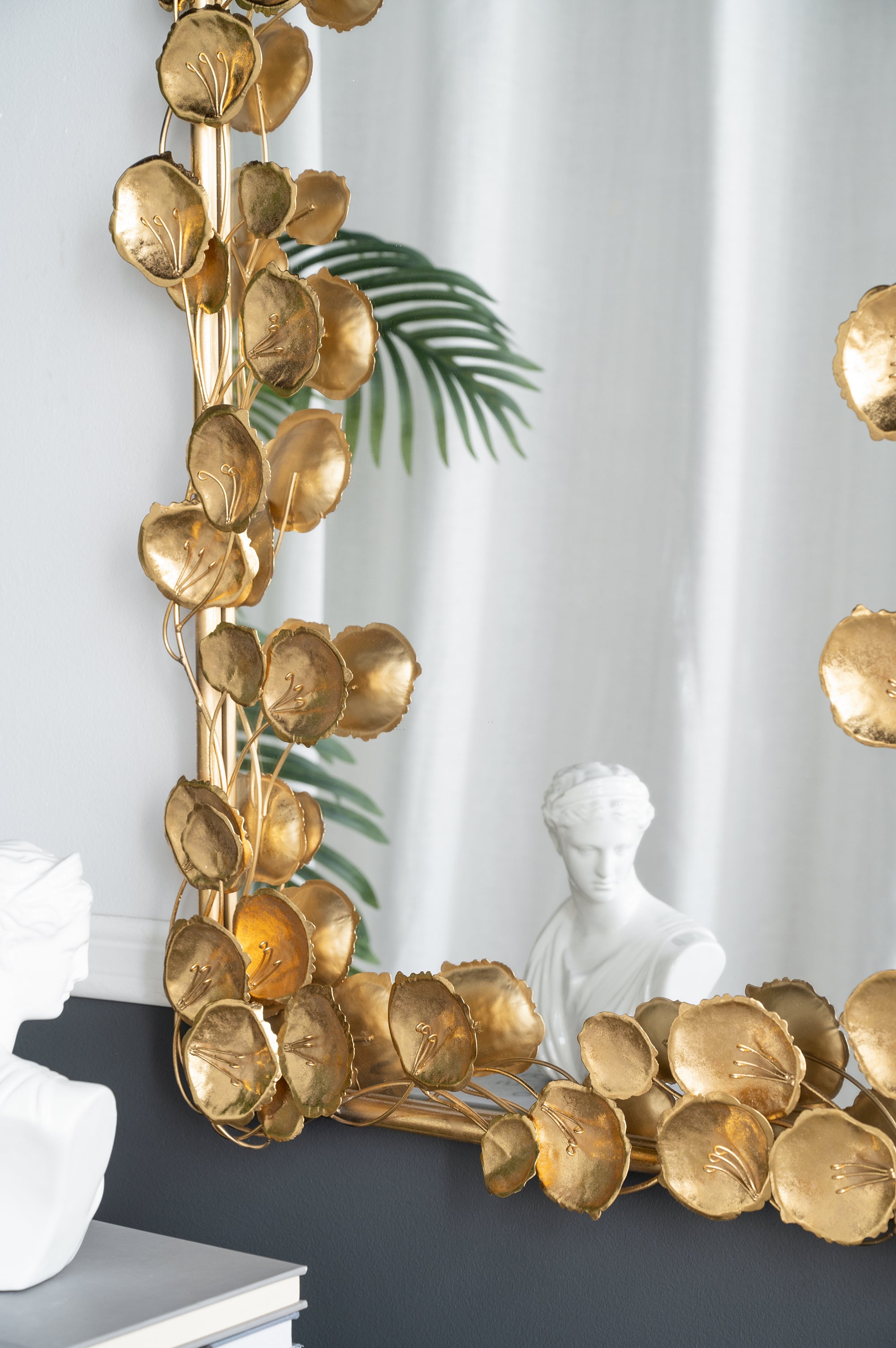 61" x 31" Full Length Mirror with Golden Leaf Accents