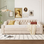 Twin Size Upholstered Daybed With Storage Armrests and USB Port