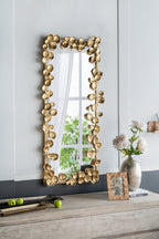 61" x 31" Full Length Mirror with Golden Leaf Accents