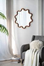 31" x 30" Wooden Accent Mirror with Unique Frame