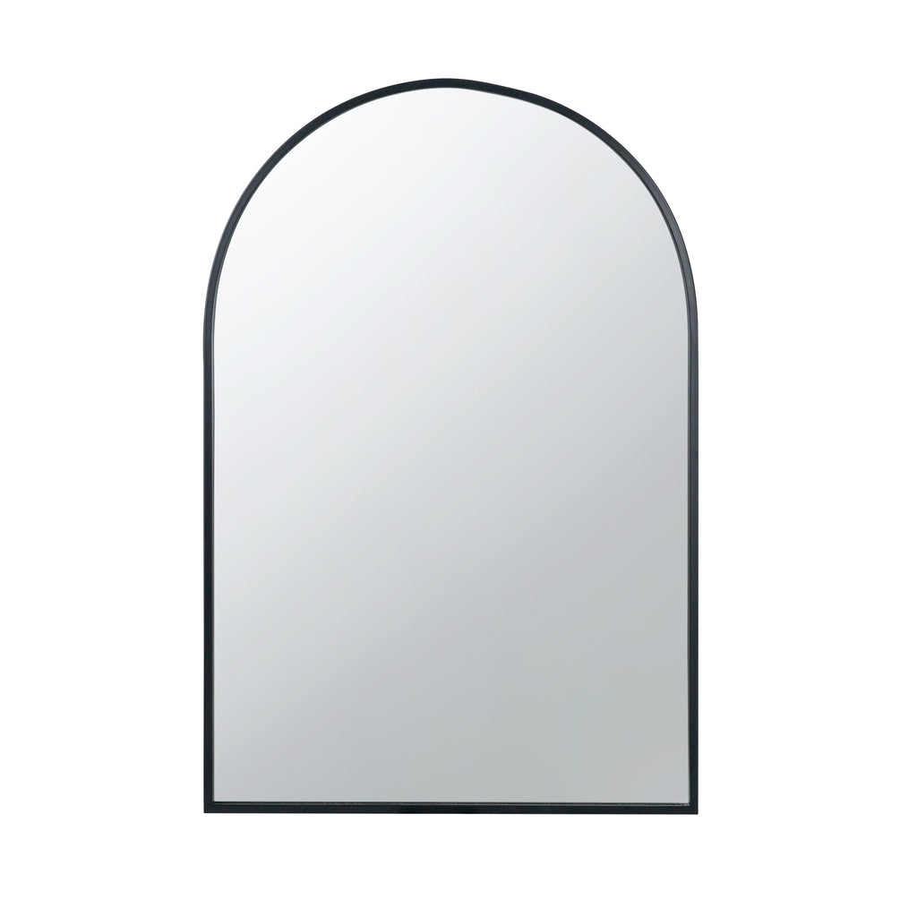 24" x 36" Black Arched Mirror with Metal Frame