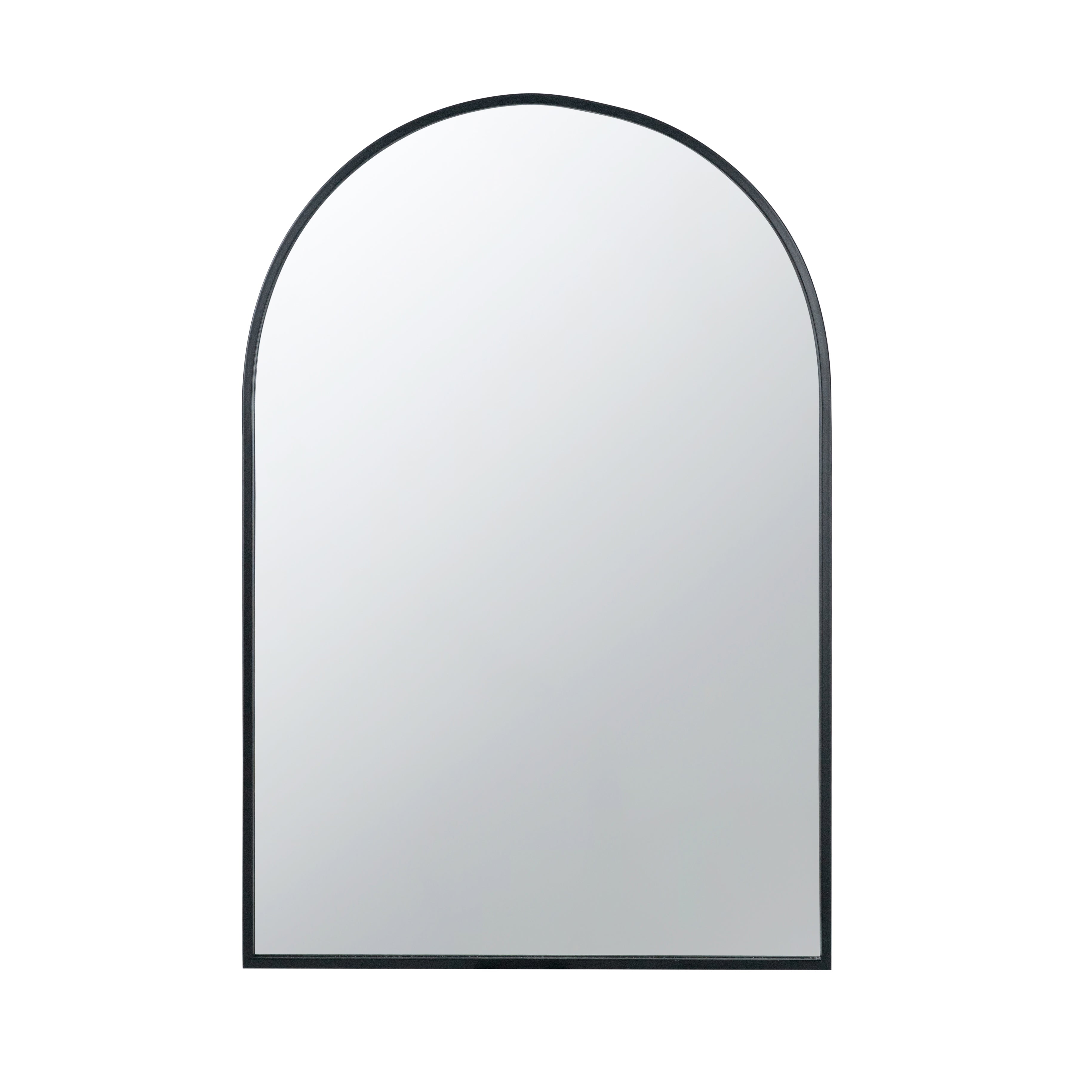 24" x 36" Black Arched Mirror with Metal Frame
