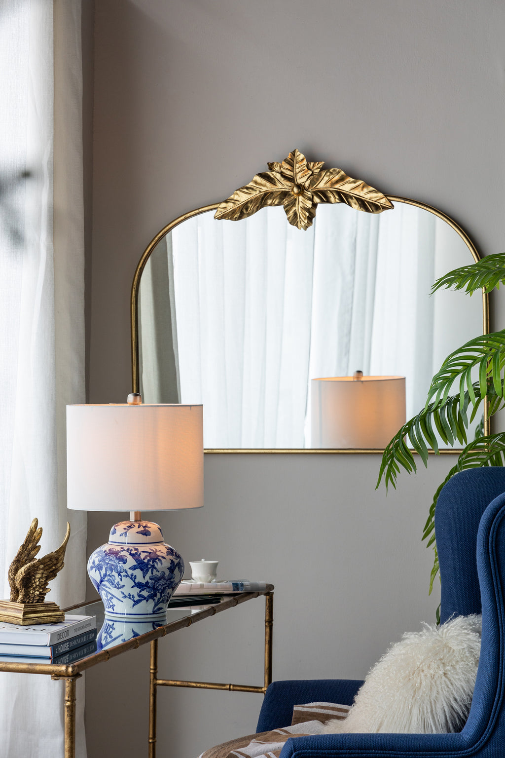 Large Arched Decorative Bathroom Mirror