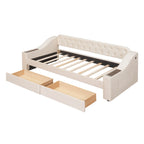Twin Size Upholstered Daybed With Storage Armrests and USB Port