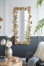 61" x 31" Full Length Mirror with Golden Leaf Accents