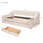 Twin Size Upholstered Daybed With Storage Armrests and USB Port