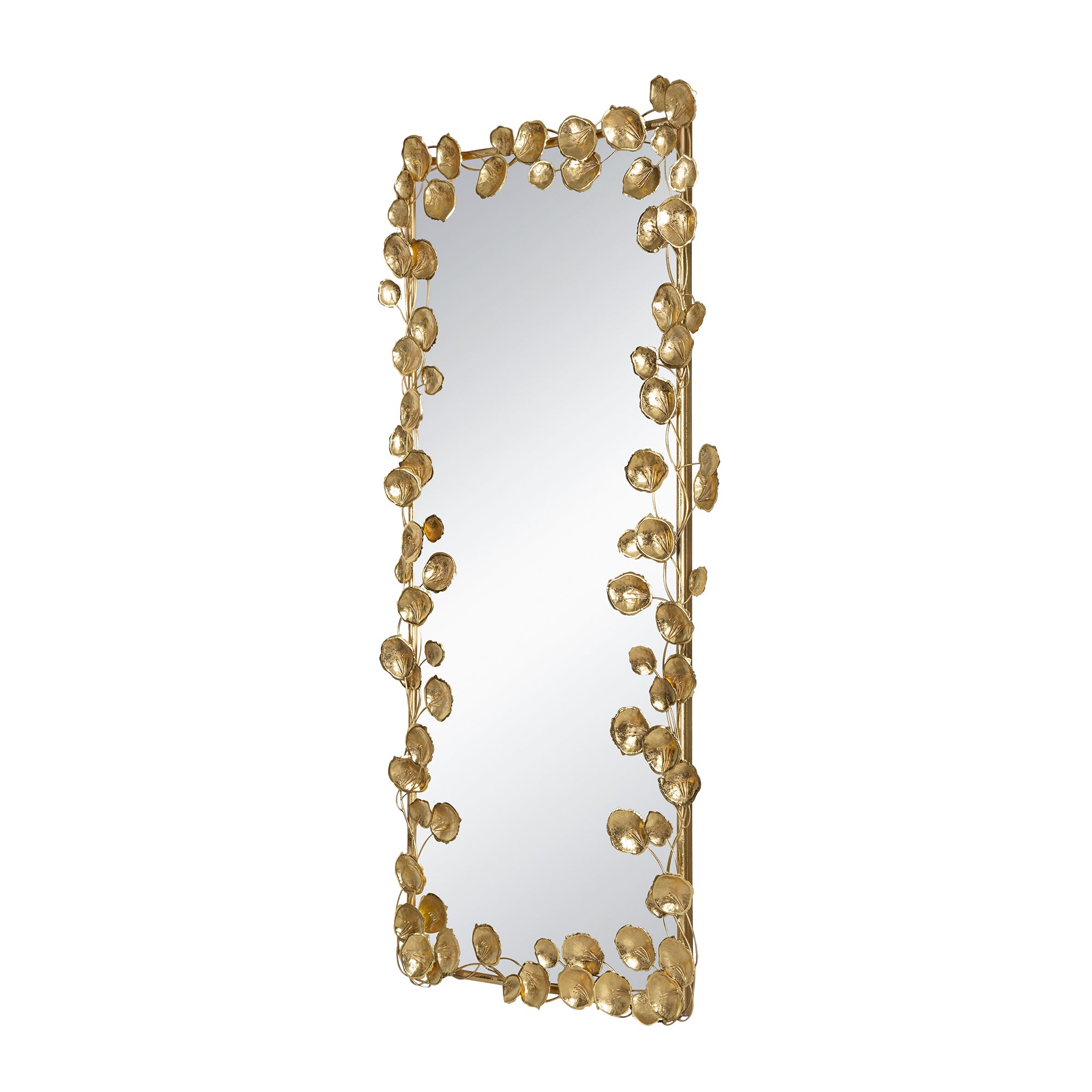 61" x 31" Full Length Mirror with Golden Leaf Accents