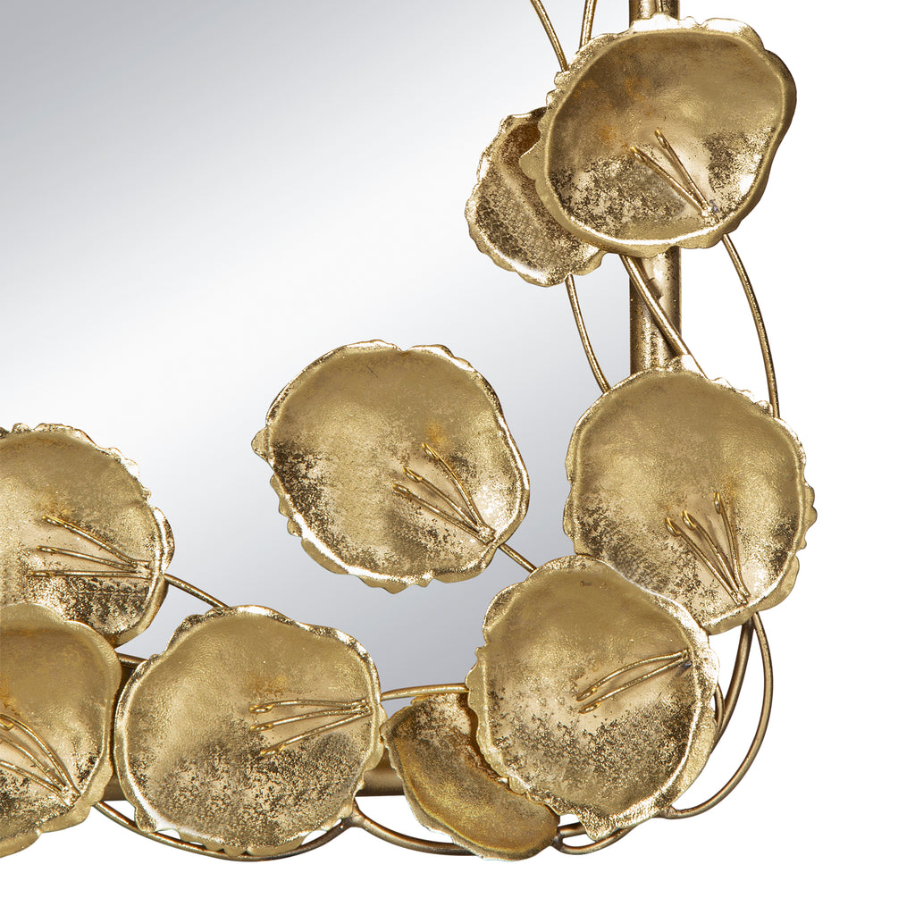 61" x 31" Full Length Mirror with Golden Leaf Accents