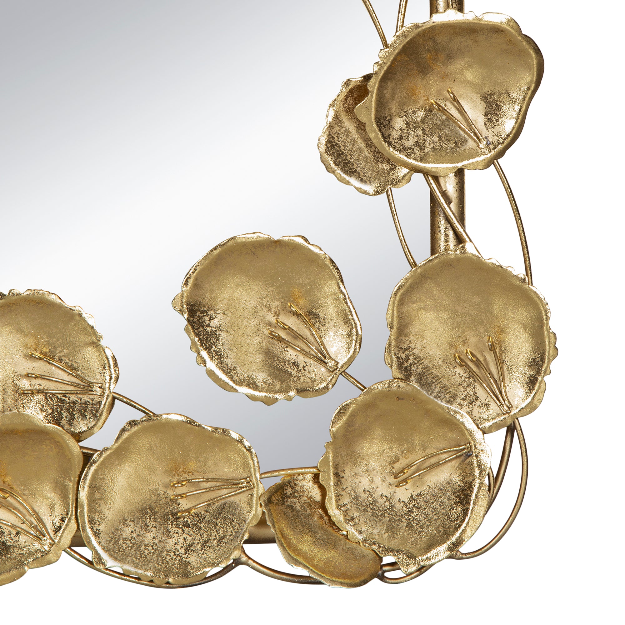 61" x 31" Full Length Mirror with Golden Leaf Accents