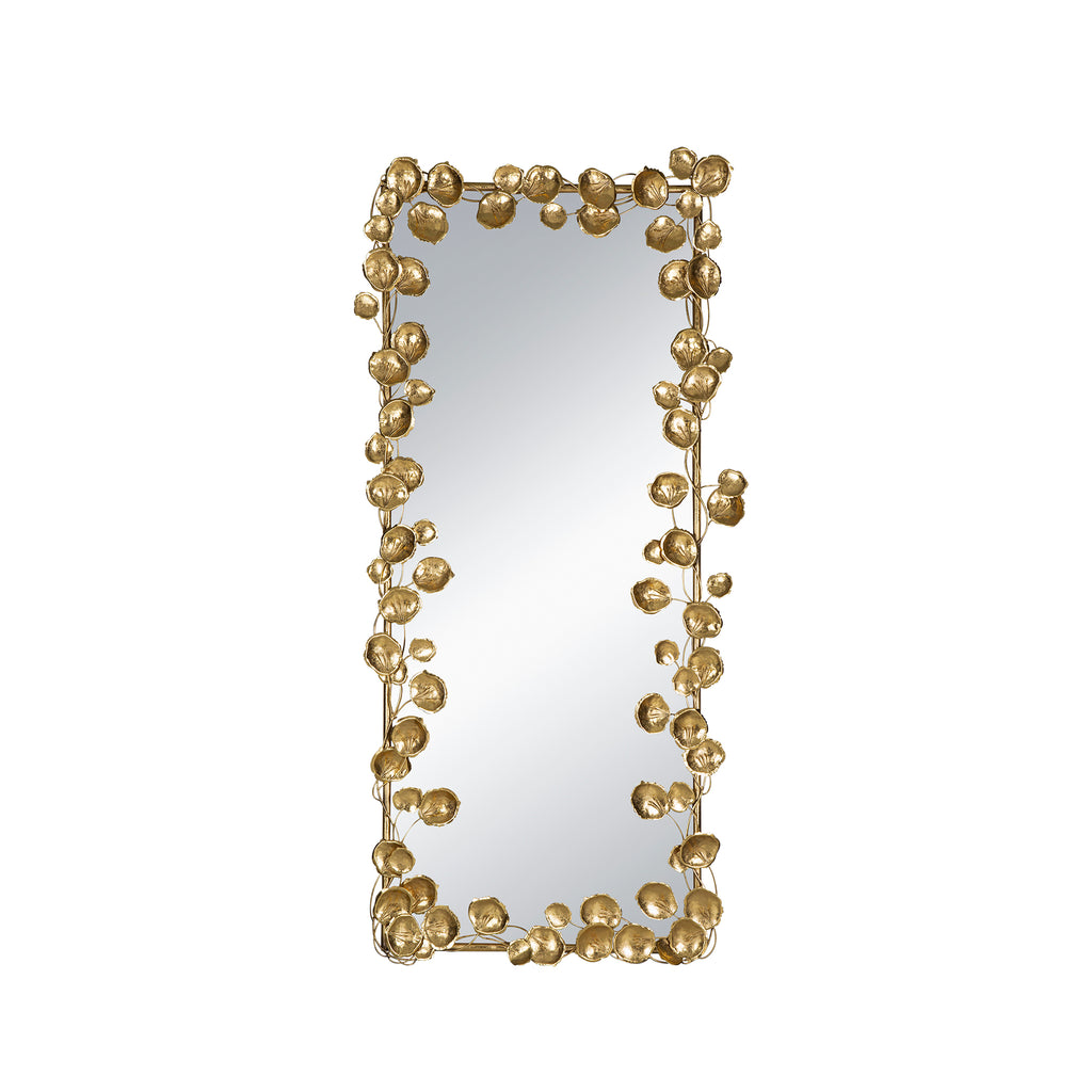 61" x 31" Full Length Mirror with Golden Leaf Accents