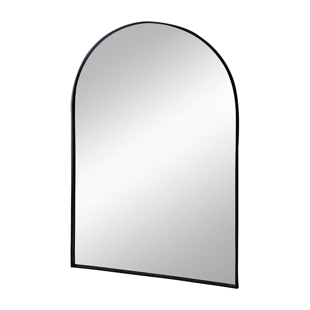 24" x 36" Black Arched Mirror with Metal Frame
