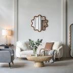 31" x 30" Wooden Accent Mirror with Unique Frame