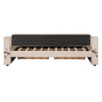 Twin Size Upholstered Daybed With Storage Armrests and USB Port