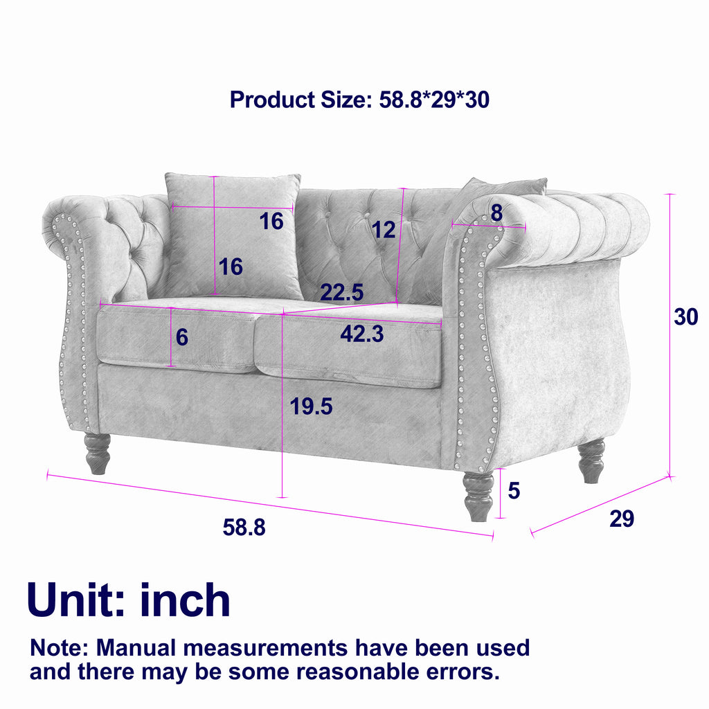 58.8" Chesterfield Sofa
