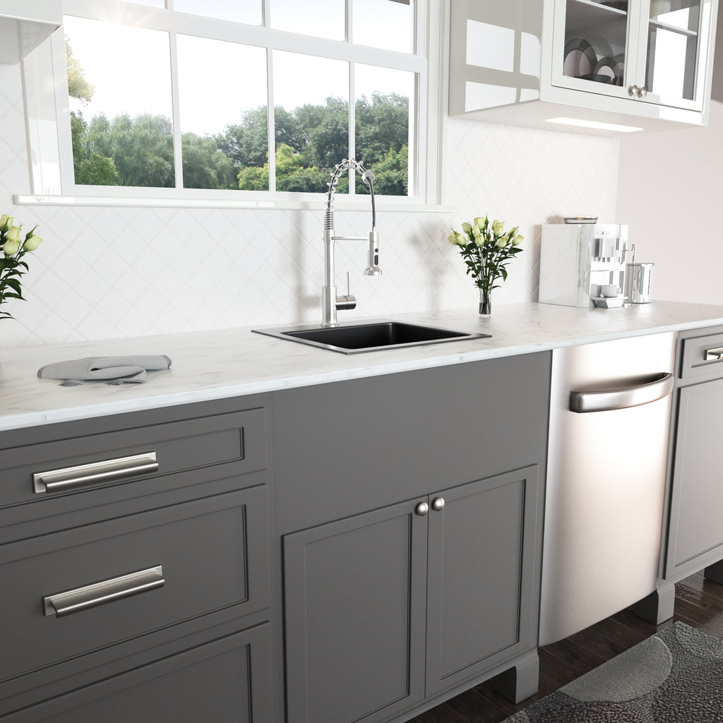 15 Inch Drop In Kitchen Sink in Gunmetal