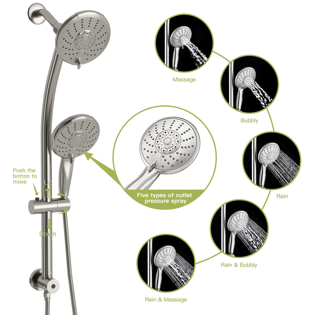 Dual Shower Head Wall Mounted Faucet