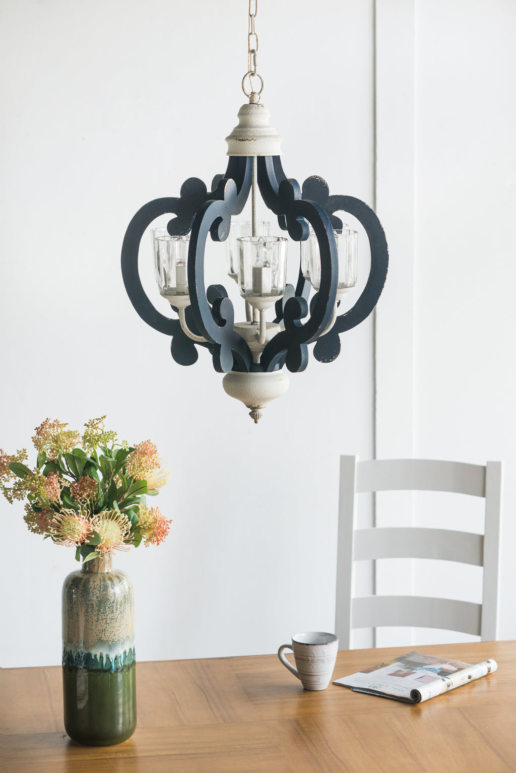Wood Chandelier 6-Light Farmhouse Pendant Lighting