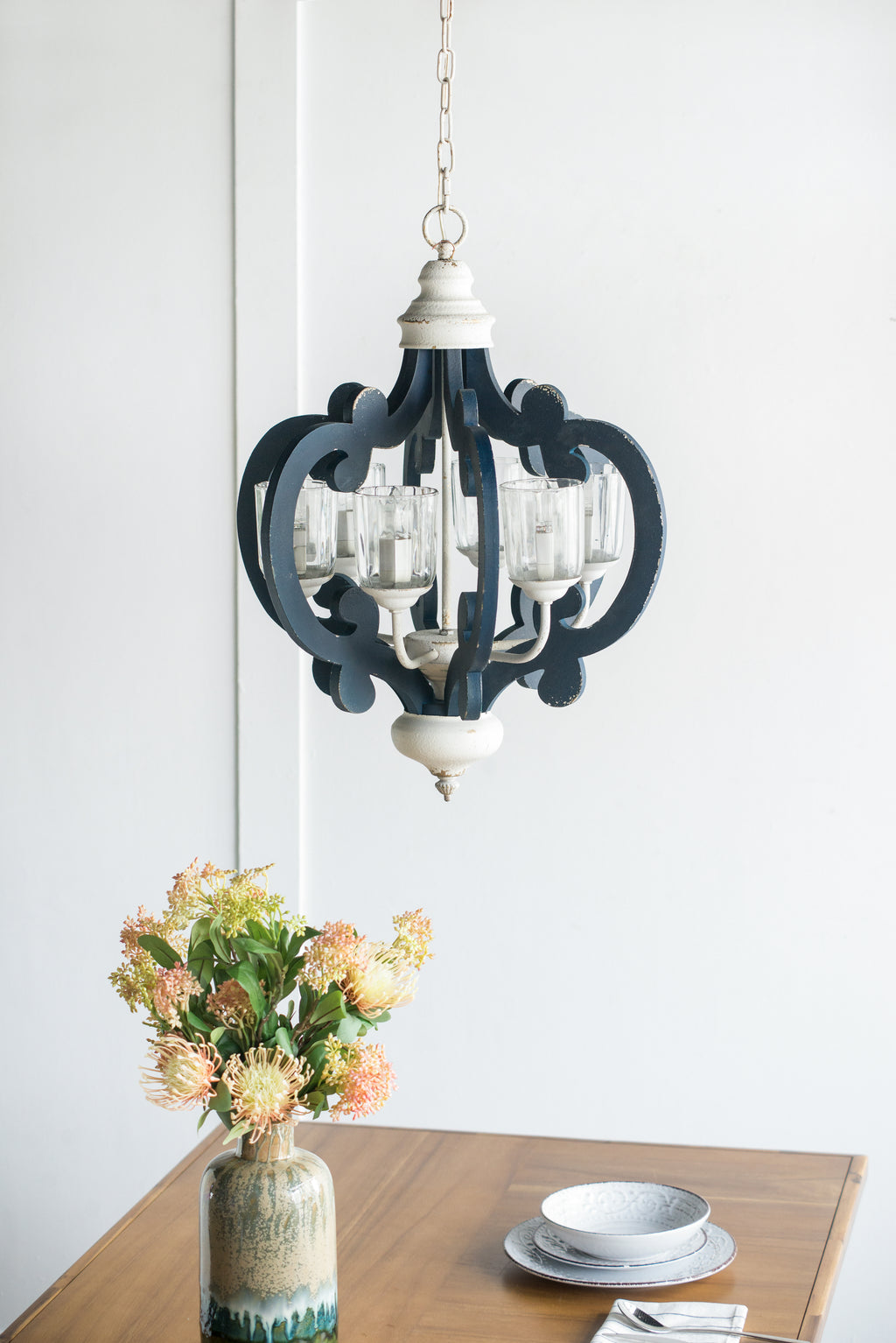 Wood Chandelier 6-Light Farmhouse Pendant Lighting