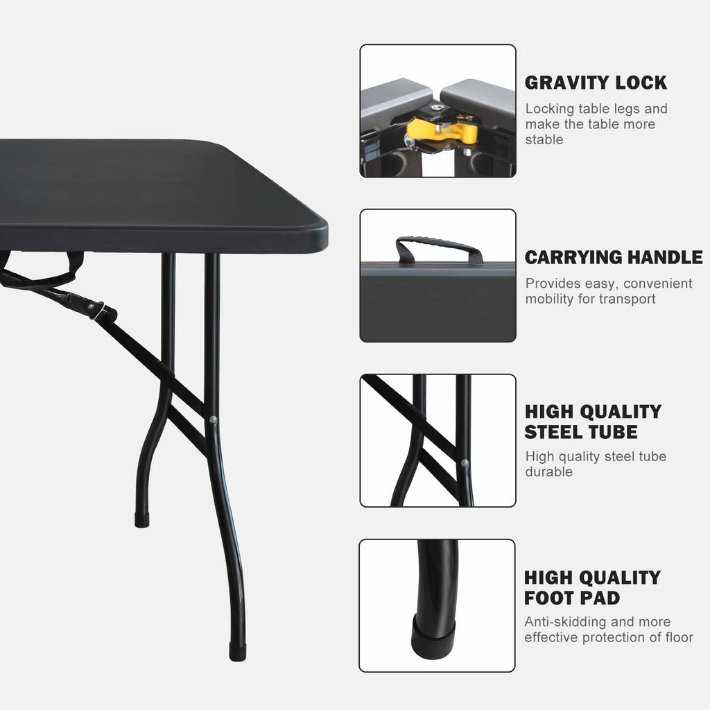 6ft Folding Table - Portable Plastic Table