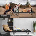 8ft Folding Table for Camping, Picnics, and Parties