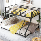 Metal Floor Bunk Bed, Twin XL Over Queen