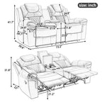 Manual Recliner Loveseat with Hide-Away Storage