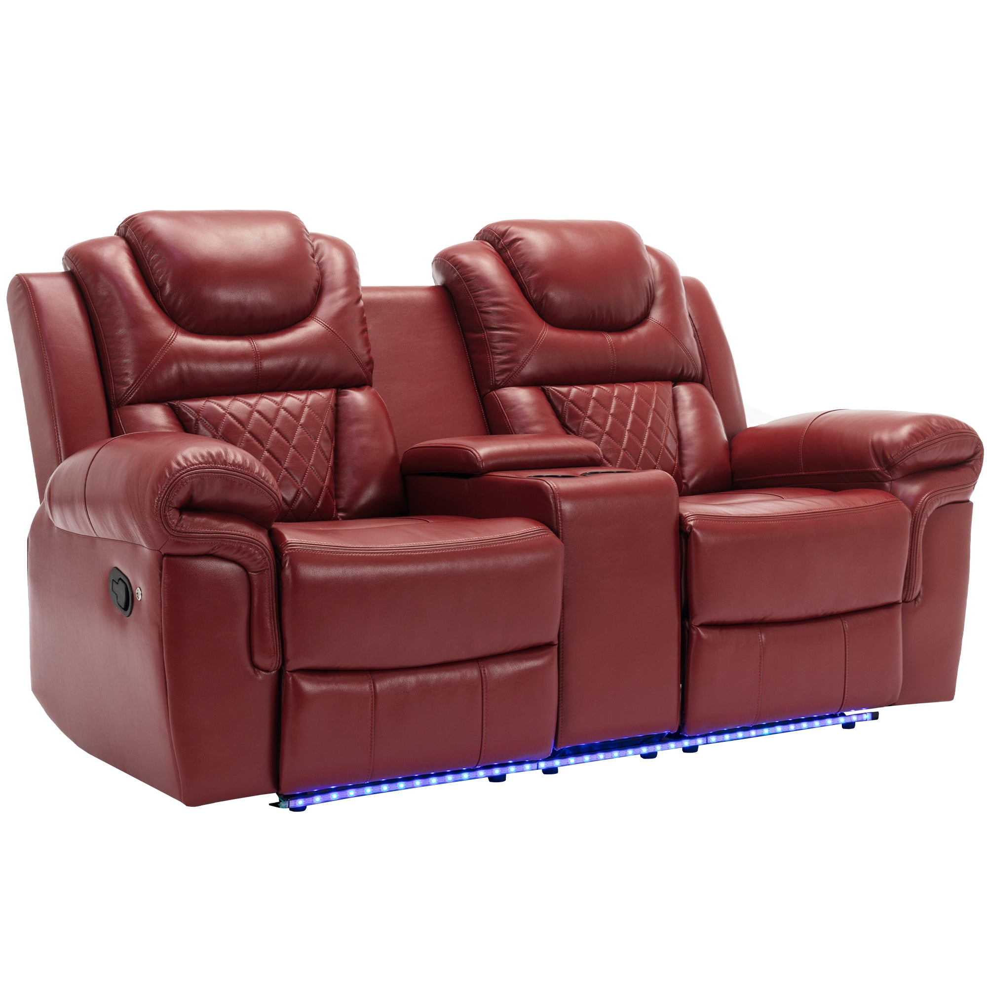 Manual Recliner Loveseat with Hide-Away Storage