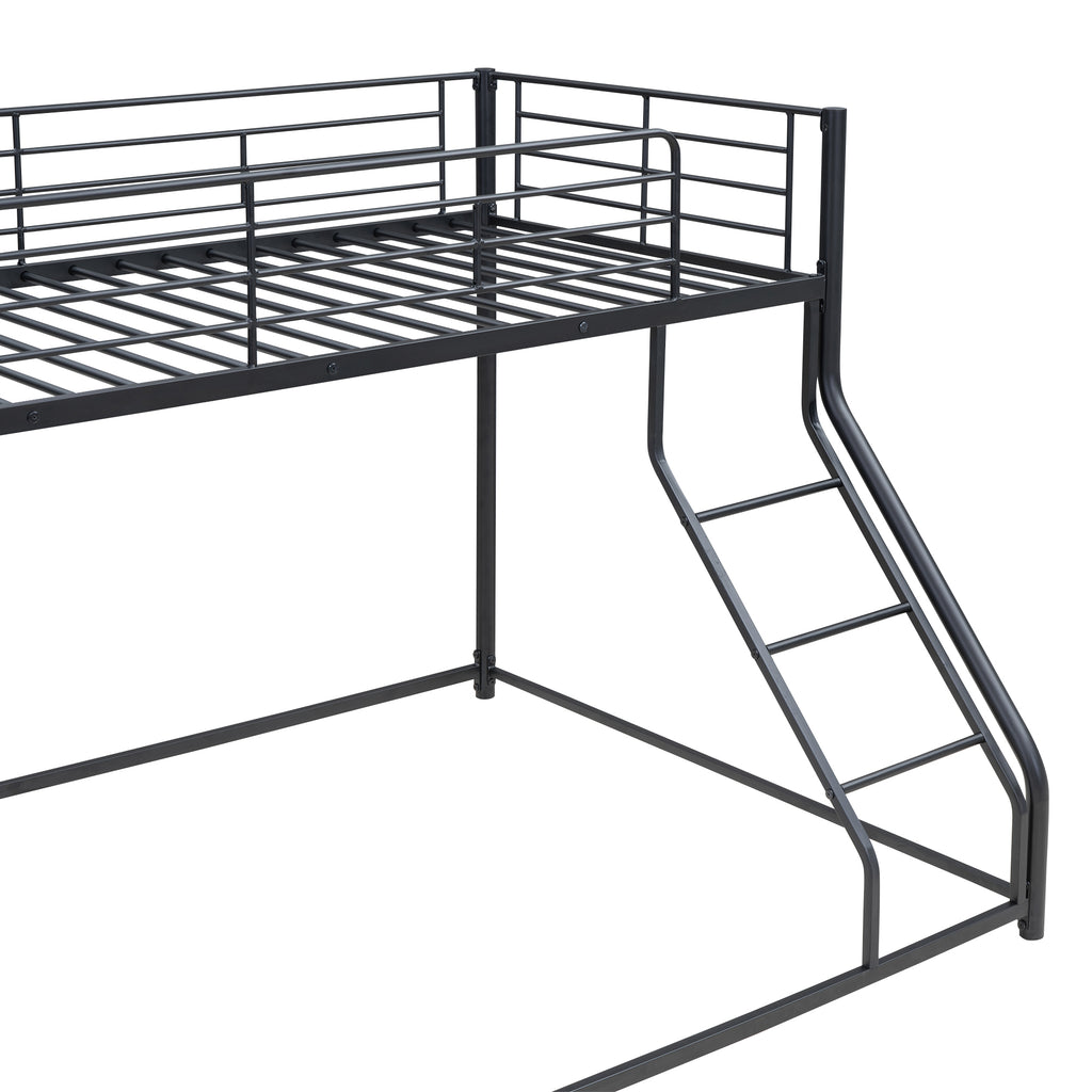 Metal Floor Bunk Bed, Twin XL Over Queen