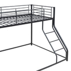 Metal Floor Bunk Bed, Twin XL Over Queen