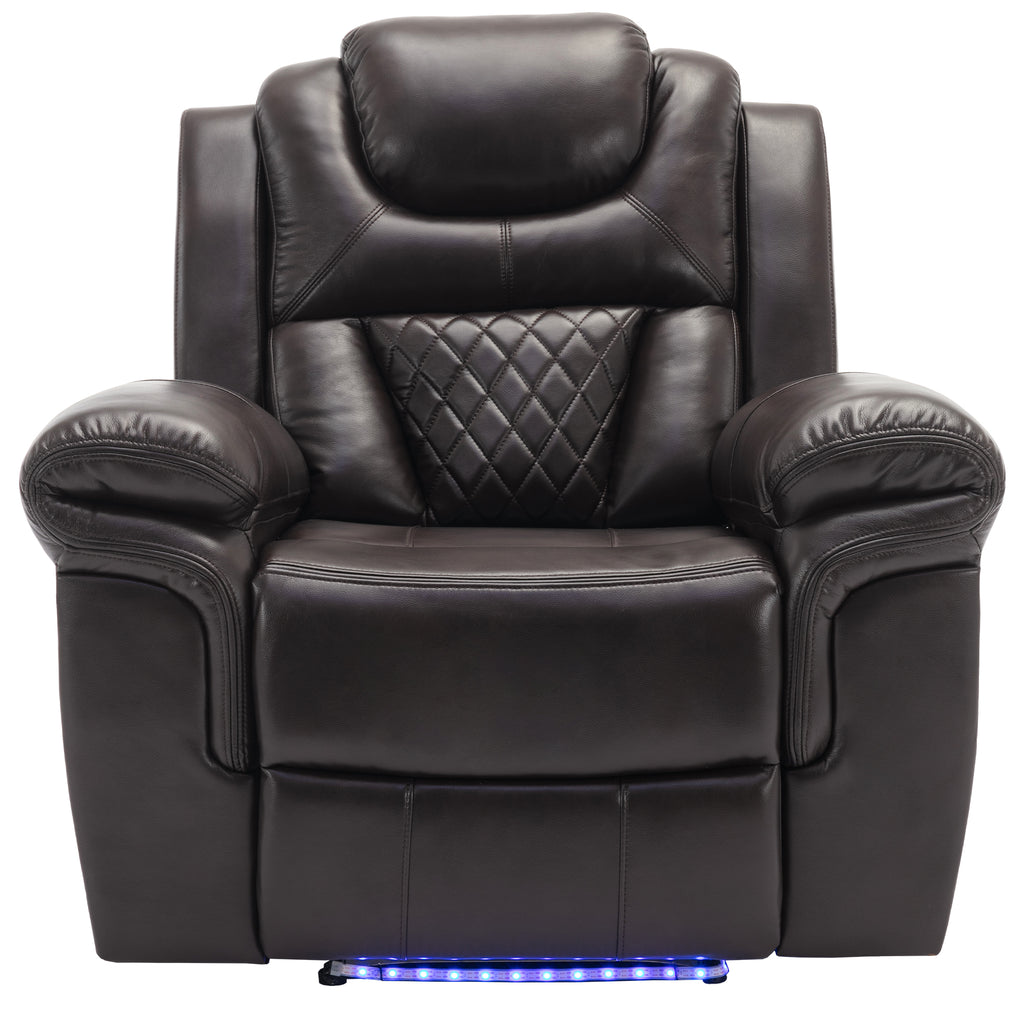 Home Theater Seating Manual Recliner Chair with LED Light Strip