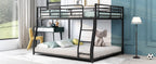 Metal Floor Bunk Bed, Full XL Over Queen