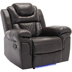 Home Theater Seating Manual Recliner Chair with LED Light Strip