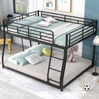 Metal Floor Bunk Bed, Full XL Over Queen