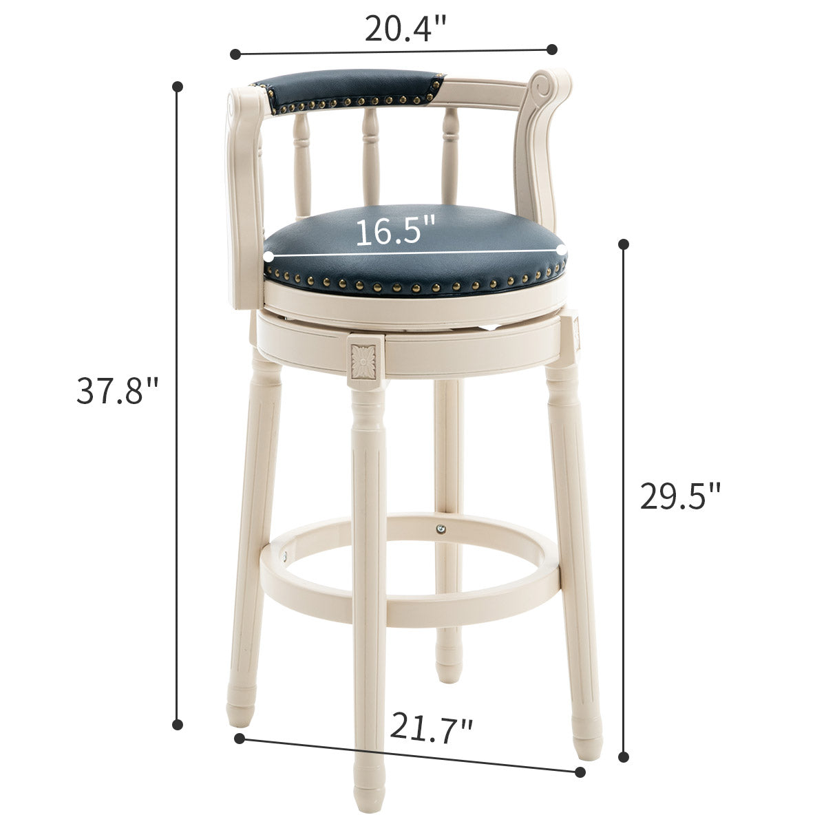 Cow Top Leather Wooden Bar Stools