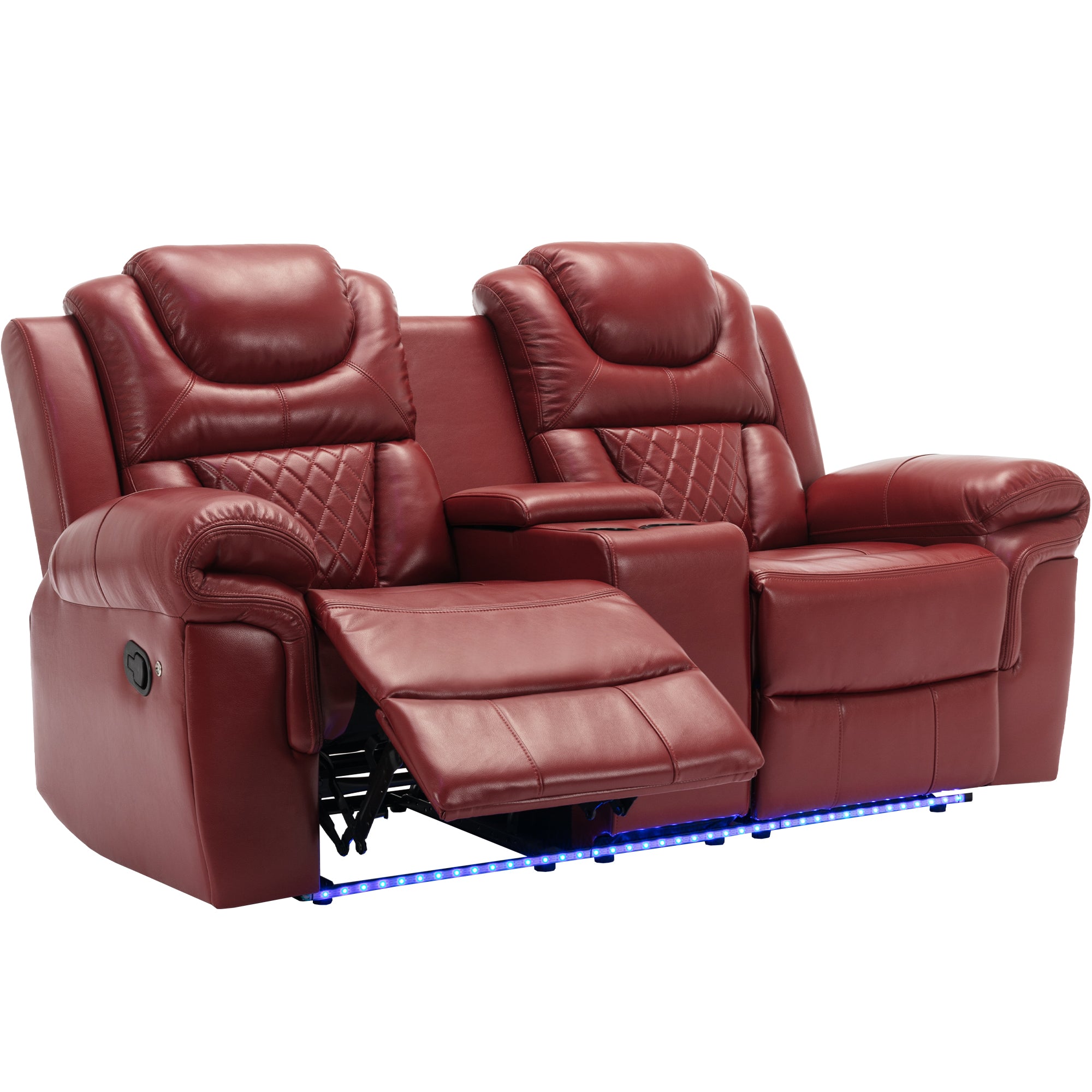 Manual Recliner Loveseat with Hide-Away Storage