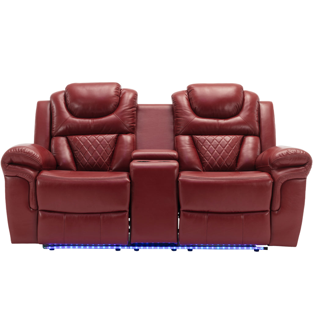 Manual Recliner Loveseat with Hide-Away Storage