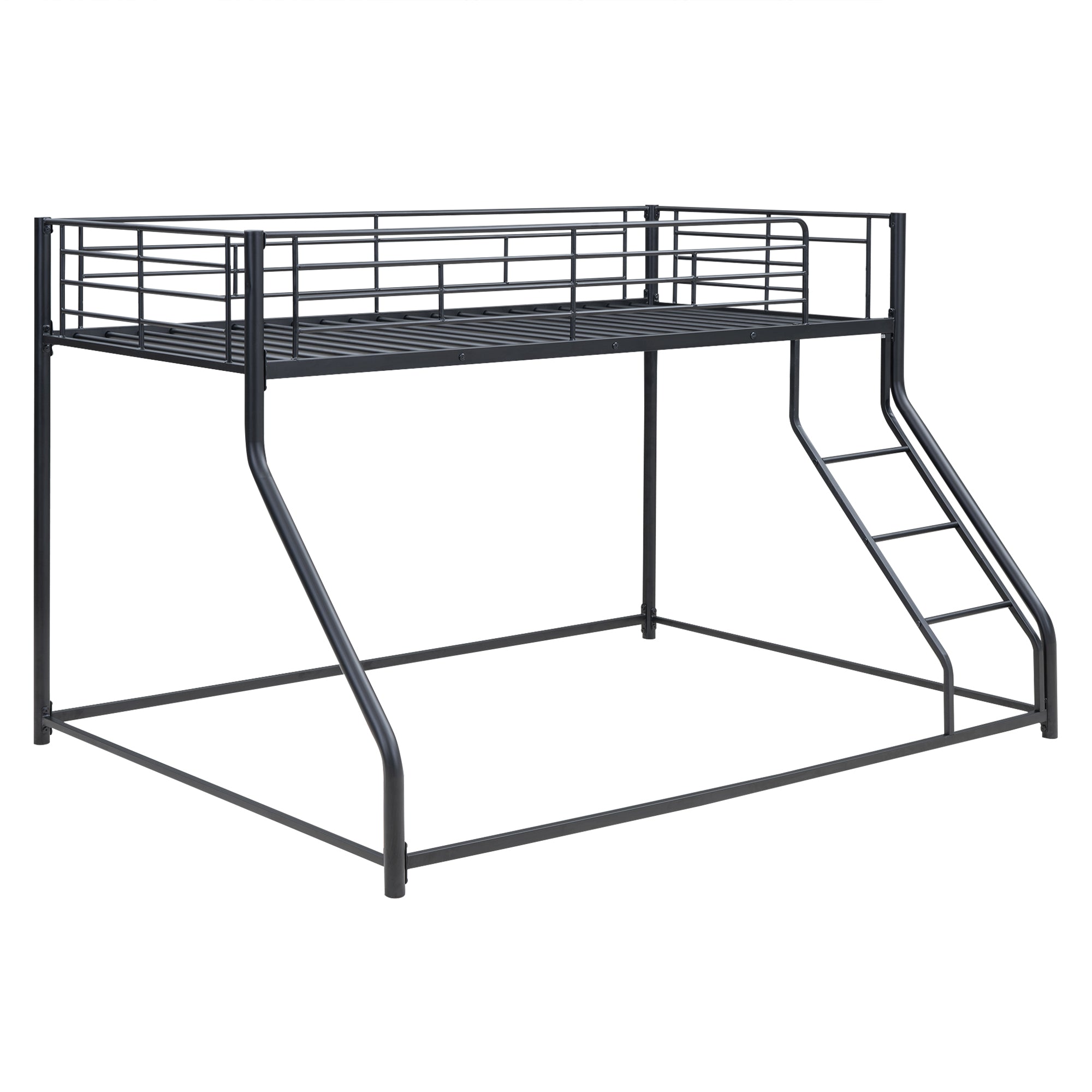 Metal Floor Bunk Bed, Twin XL Over Queen