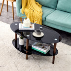 Black Oval Glass Coffee Table