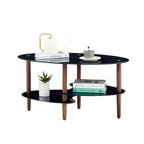 Black Oval Glass Coffee Table