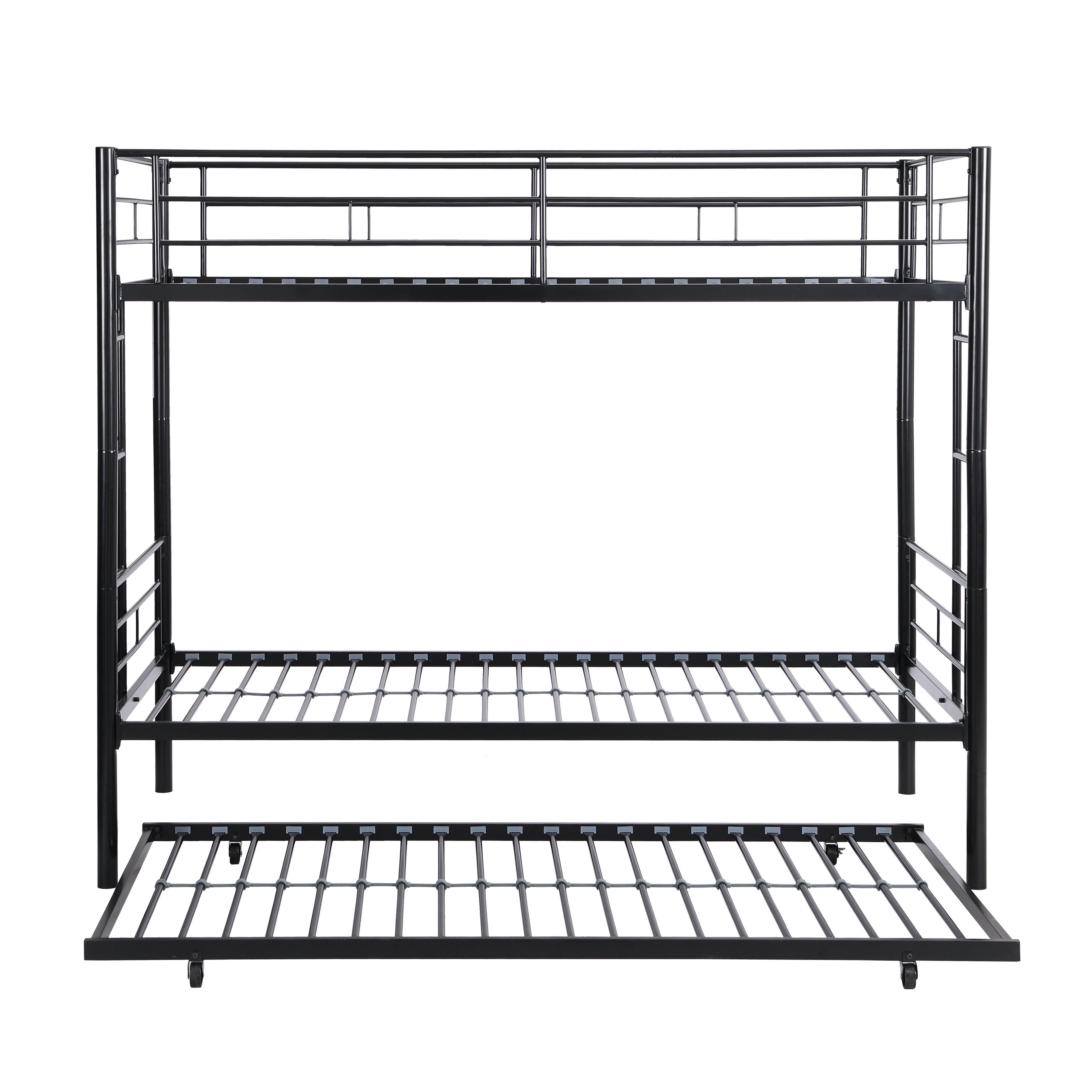 Twin Over Twin Metal Bunk Bed with Trundle