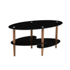 Black Oval Glass Coffee Table