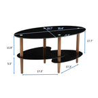 Black Oval Glass Coffee Table