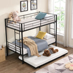 Twin Over Twin Metal Bunk Bed with Trundle