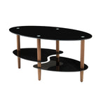 Black Oval Glass Coffee Table