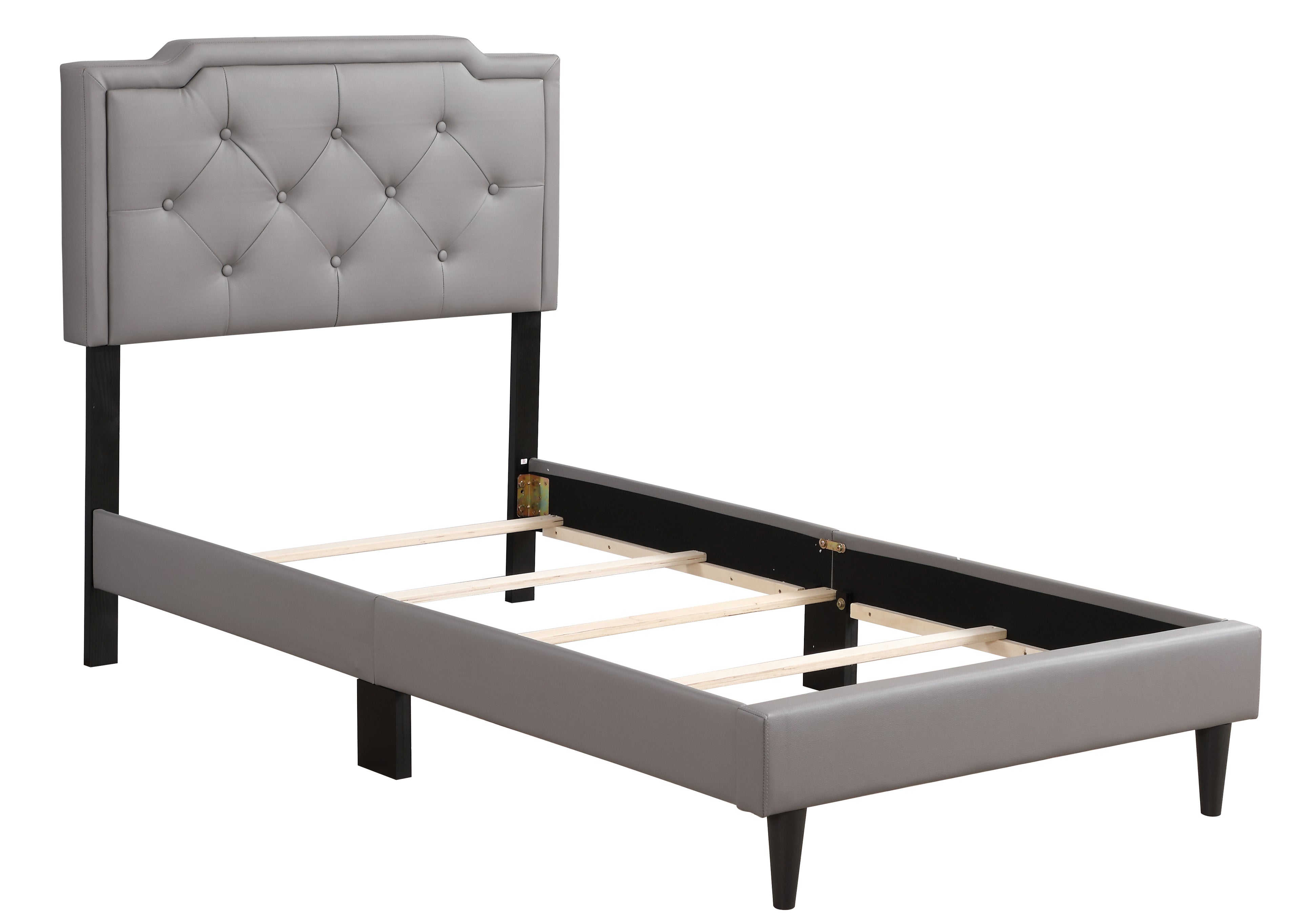 Casual Twin Bed In Light Grey Finish