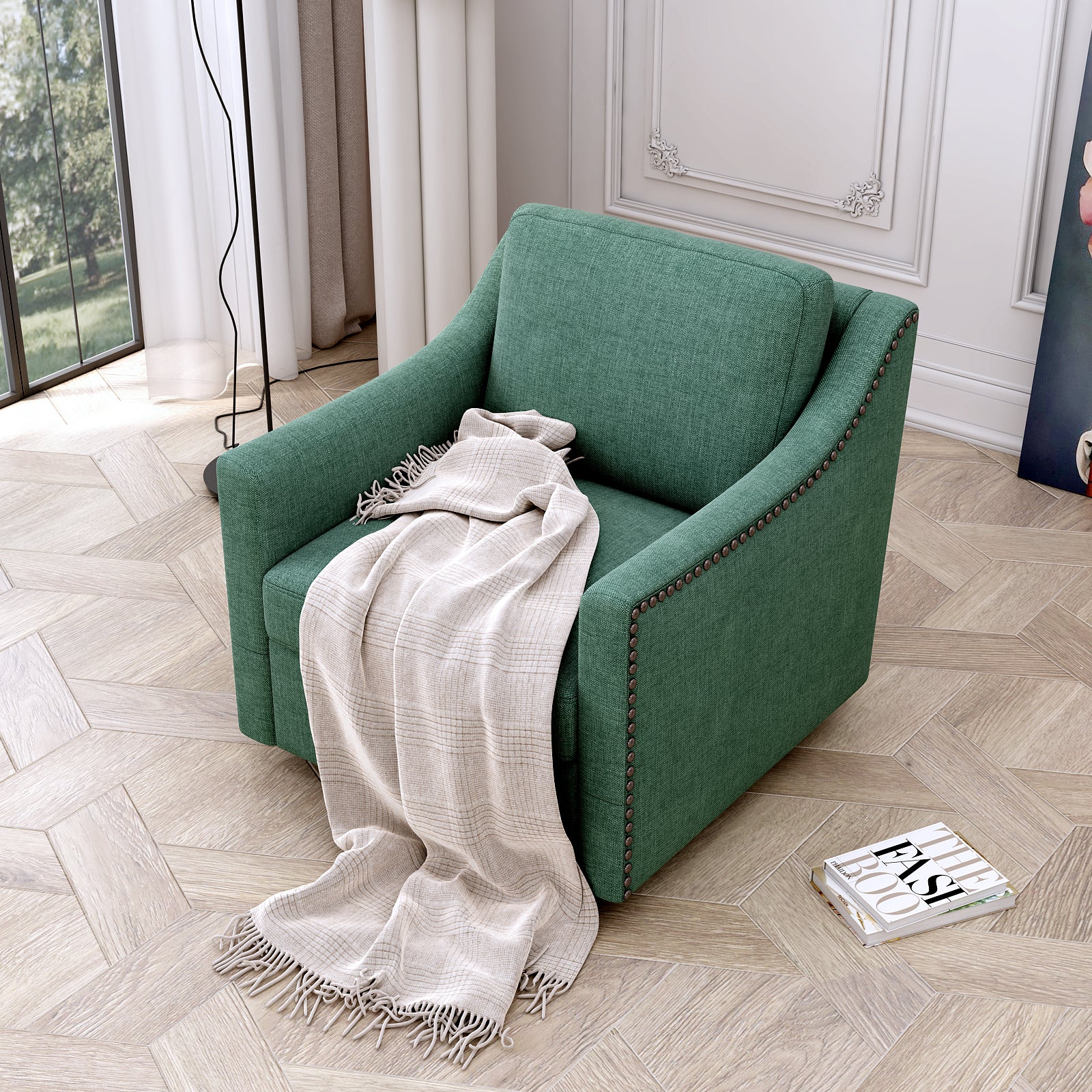 360 Degree Swivel Armchair Cotton
