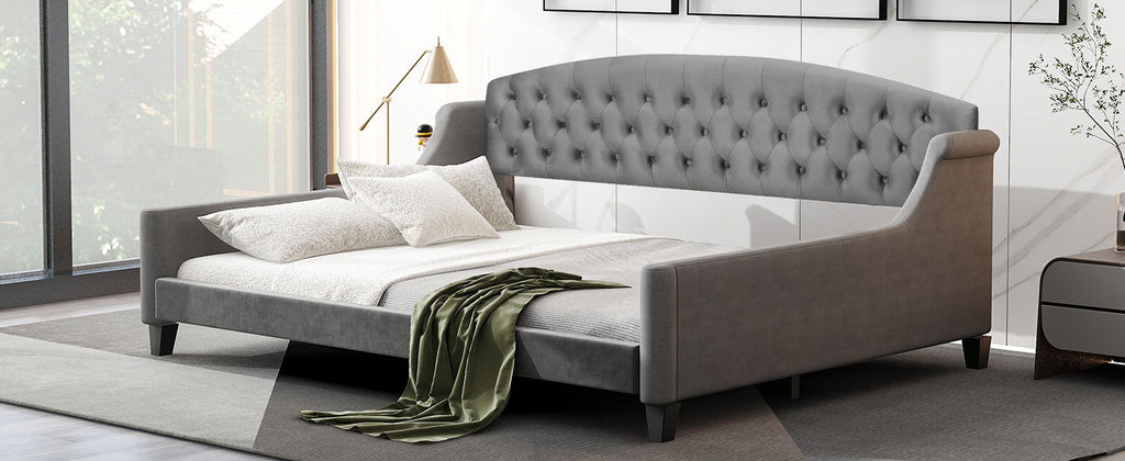 Modern Luxury Tufted Button Daybed, Full