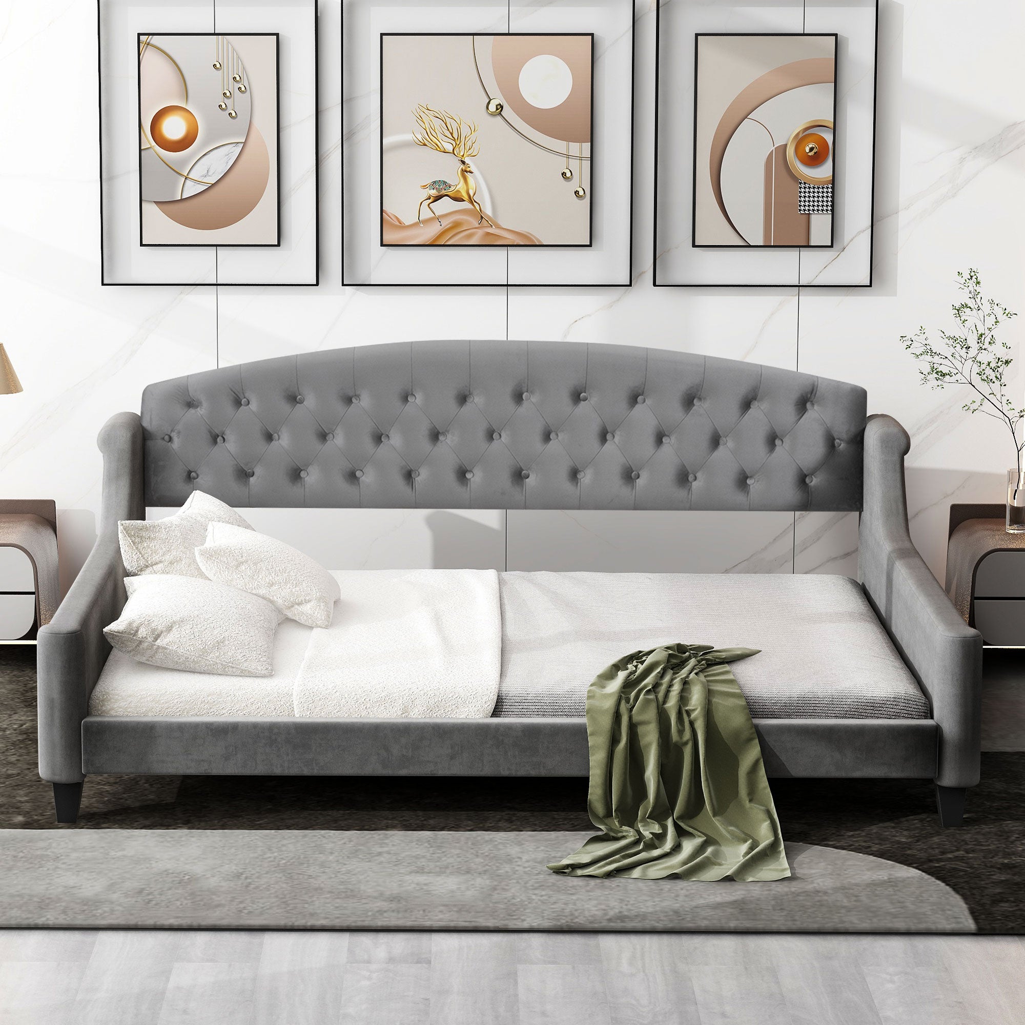 Modern Luxury Tufted Button Daybed, Full