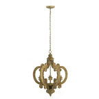 Farmhouse Chandelier, 6-Light Wood Pendant Light Fixture
